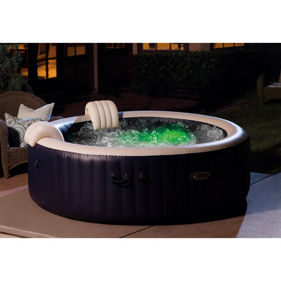 Intex PureSpa Plus 6 Person Inflatable Hot Tub Bubble Jet Spa w/ 2 Seats, Navy - VMInnovations