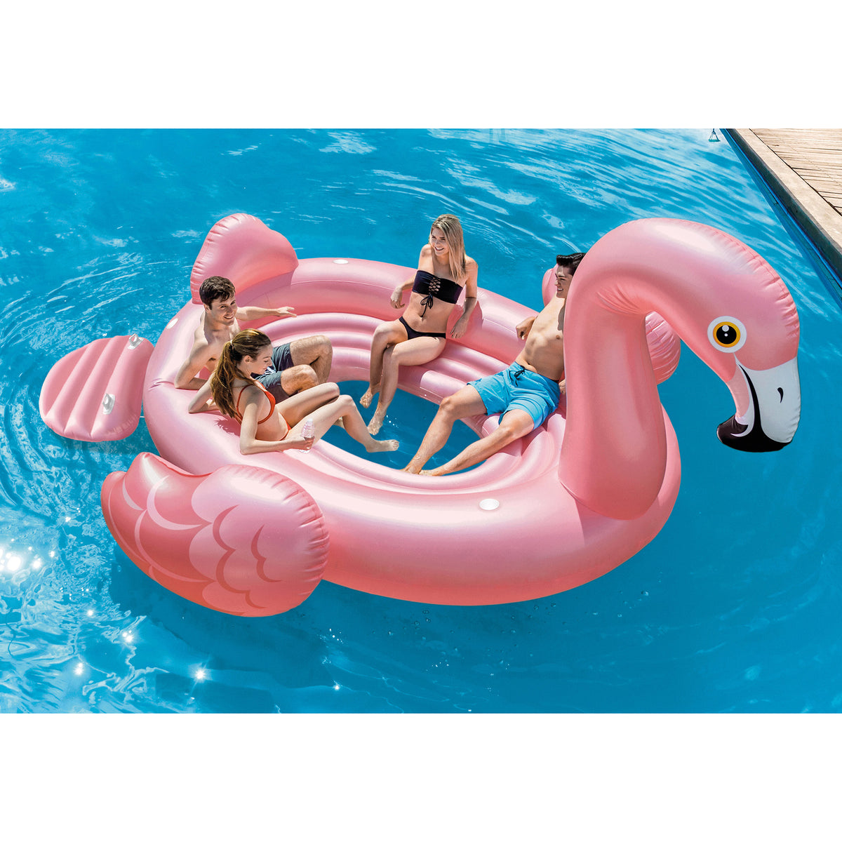 Intex 57297EP Giant Inflatable Flamingo Party Island Ride On Swimming Pool Float