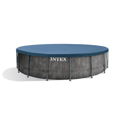 Intex 15ft x 48in Greywood Prism Steel Frame Pool Set w/ Pump & Chlorine Tabs - VMInnovations