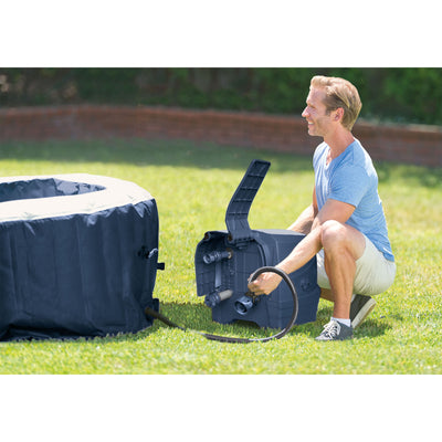 Intex PureSpa Plus 6 Person Inflatable Hot Tub Bubble Jet Spa w/ 2 Seats, Navy - VMInnovations
