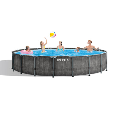 Intex Greywood 18ft x 48in Frame Above Ground Swimming Pool Set & Chlorine Tabs