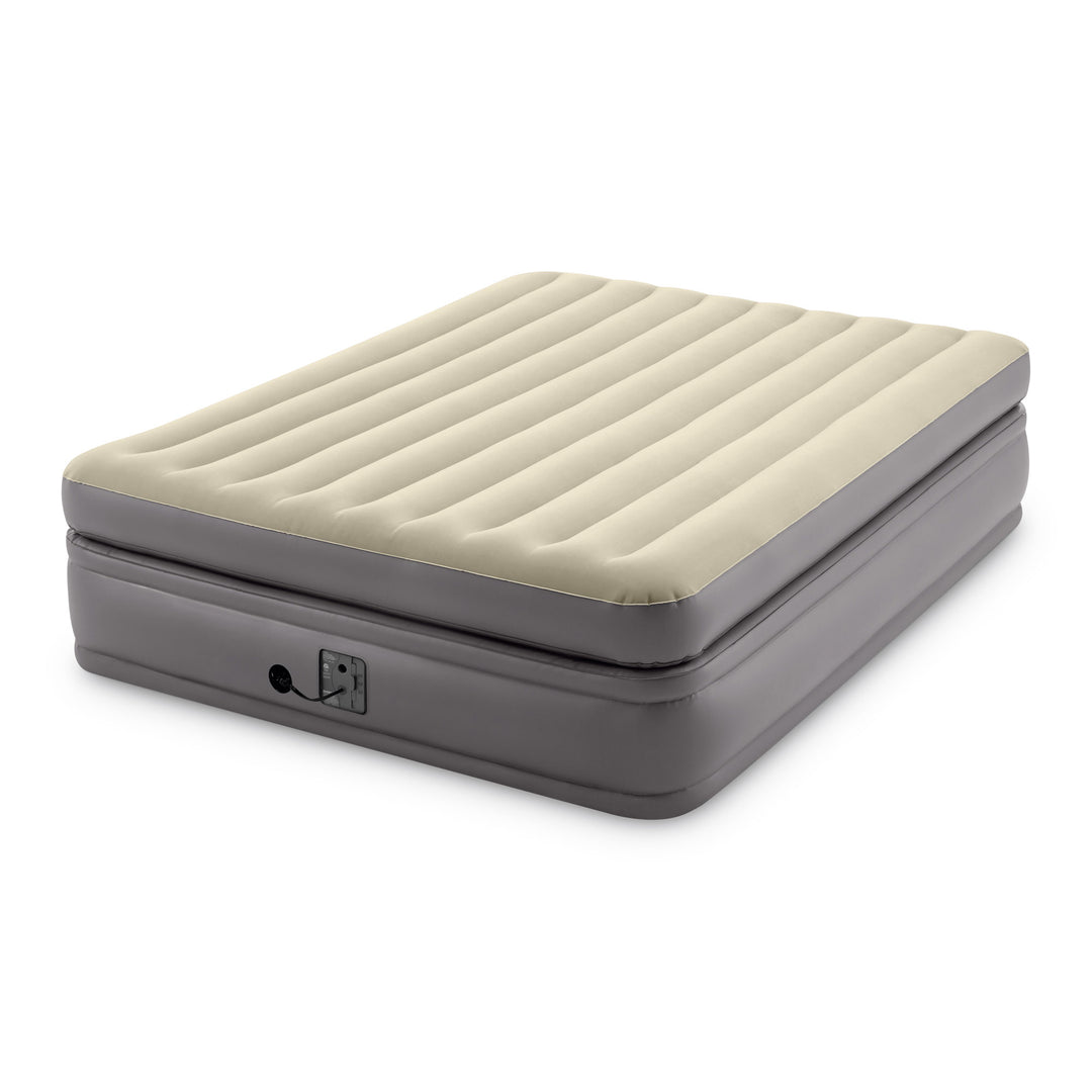 Intex Dura Beam Fiber-Tech Elevated Air Mattress Built-In Pump, Queen (Used)