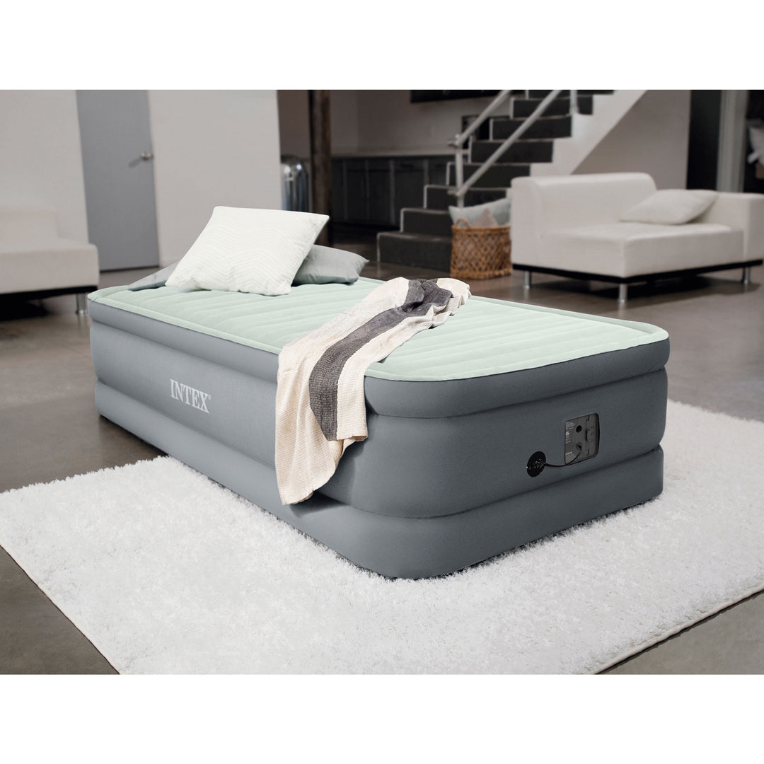 Intex PremAire I Fiber-Tech Air Mattress Bed with Built-In Pump, Twin (Used)