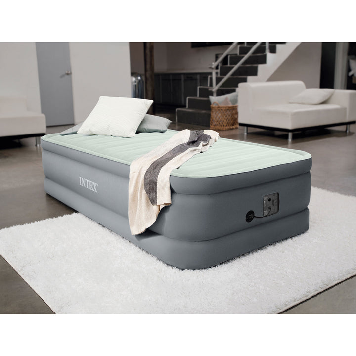 Intex PremAire I Fiber-Tech Air Mattress Bed with Built-In Pump, Twin (Used)