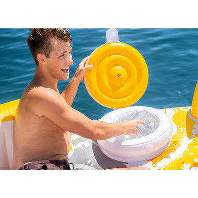 Intex 5 Person Inflatable Laguna Island Lounging Pool Float, Yellow (Open Box)
