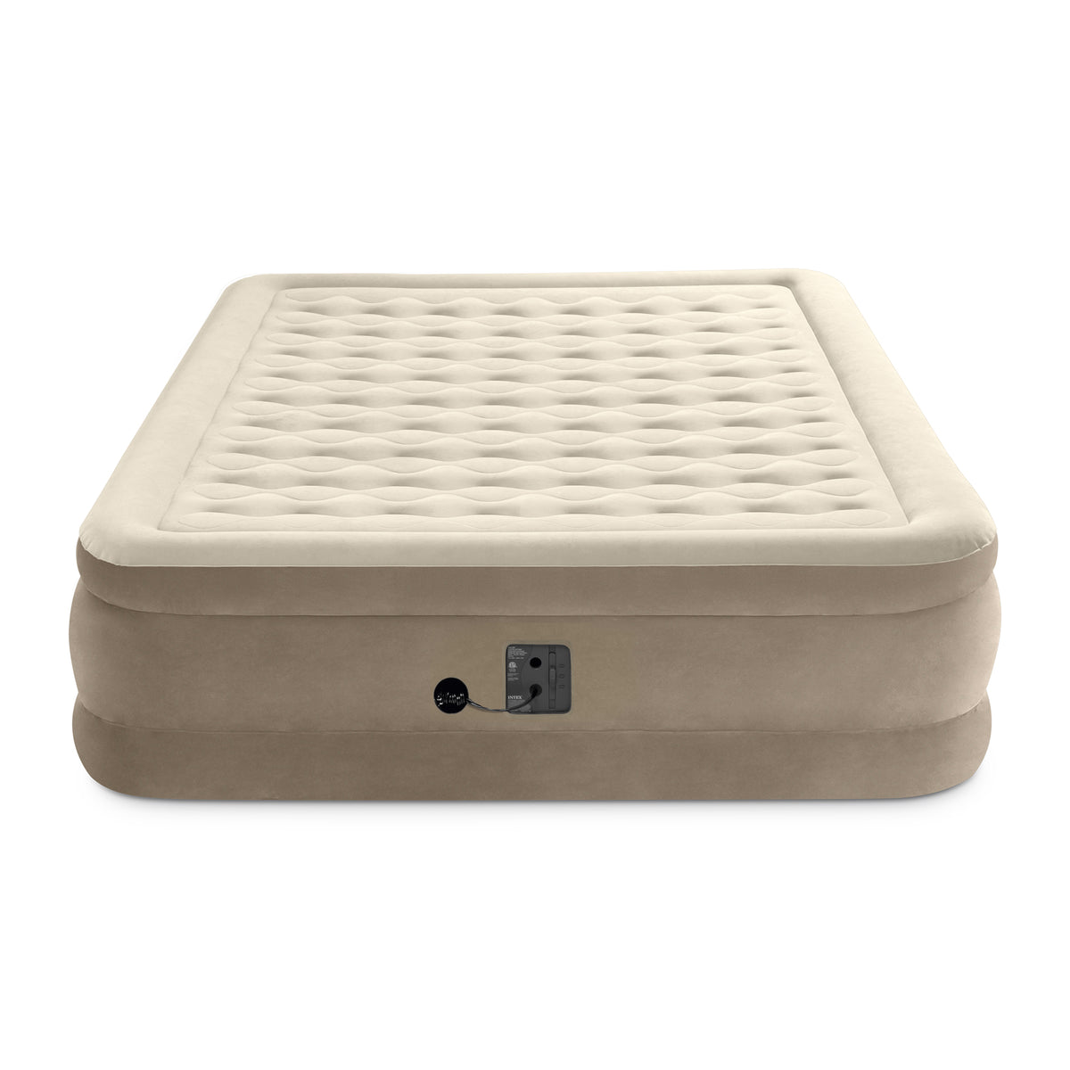 Intex Ultra Plush Fiber-Tech Airbed Elevated Air Mattress & Built-In Pump, Queen