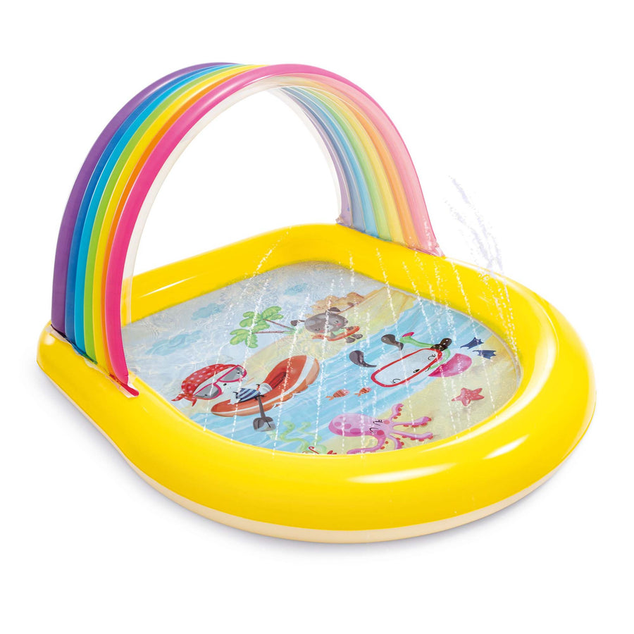 Intex 57156EP 22-Gallon Inflatable Rainbow Arch Kids Spray Pool for Ages 2 & Up - VMInnovations