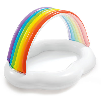 Intex 57141EP Inflatable Rainbow Cloud Outdoor Baby Pool for Ages 1-3 Years Old