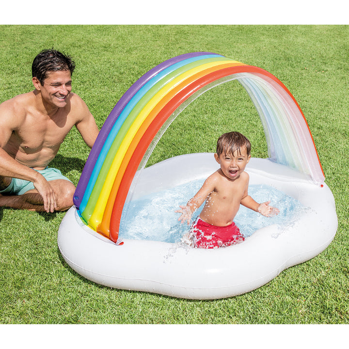 Intex 57141EP Inflatable Rainbow Cloud Outdoor Baby Pool for Ages 1-3 Years Old - VMInnovations