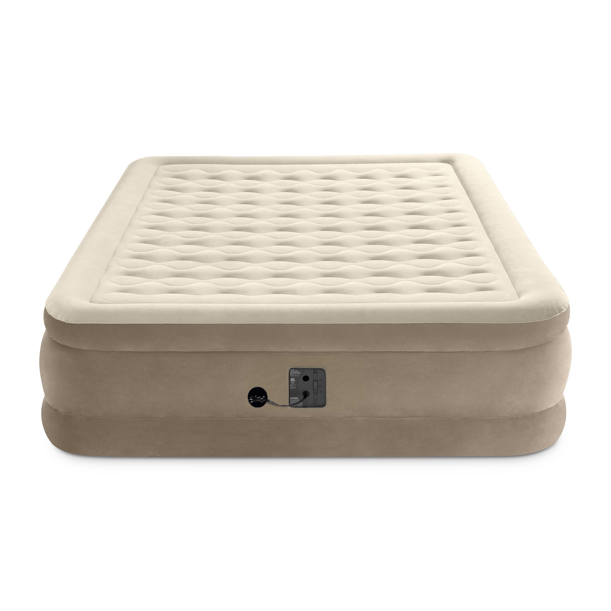 Intex Ultra Plush Fiber-Tech Airbed Elevated Air Mattress & Built-In Pump, Queen - VMInnovations