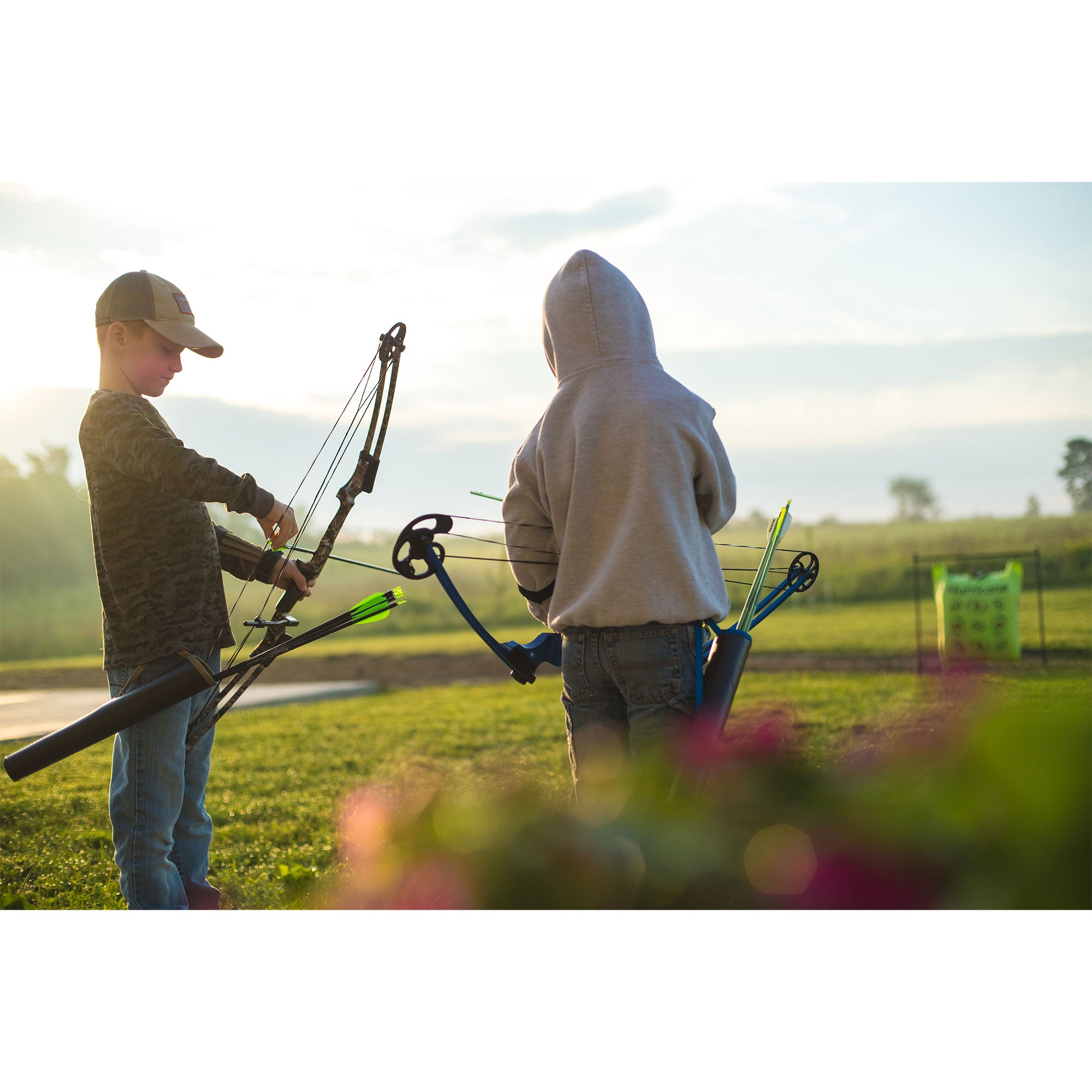 Genesis Archery Original Left Handed Compound Bow Archery Kit, Yellow (2 Pack)