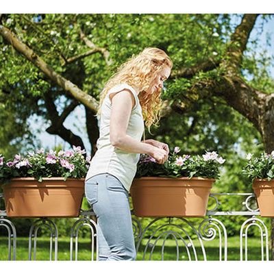 Exaco Trading Oval Terra Bridge Planter with Cover and 2 Vents, Terra Cotta