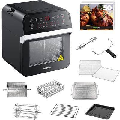GoWISE 12.7-Quart Electric 15-in-1 Programmable Air Fryer and Oven Combo, Black (Refurbished)