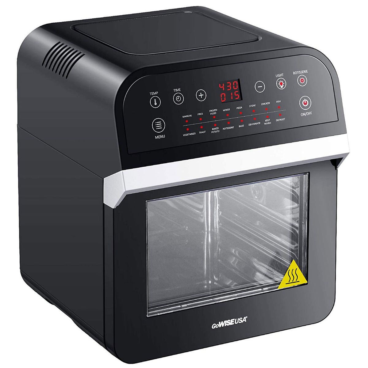 GoWISE 12.7-Quart Electric 15-in-1 Programmable Air Fryer and Oven Combo, Black (Refurbished)