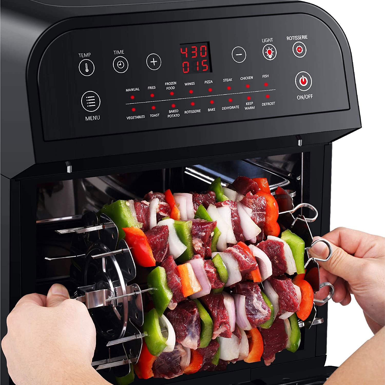 GoWISE 12.7-Quart Electric 15-in-1 Programmable Air Fryer and Oven Combo, Black (Refurbished)