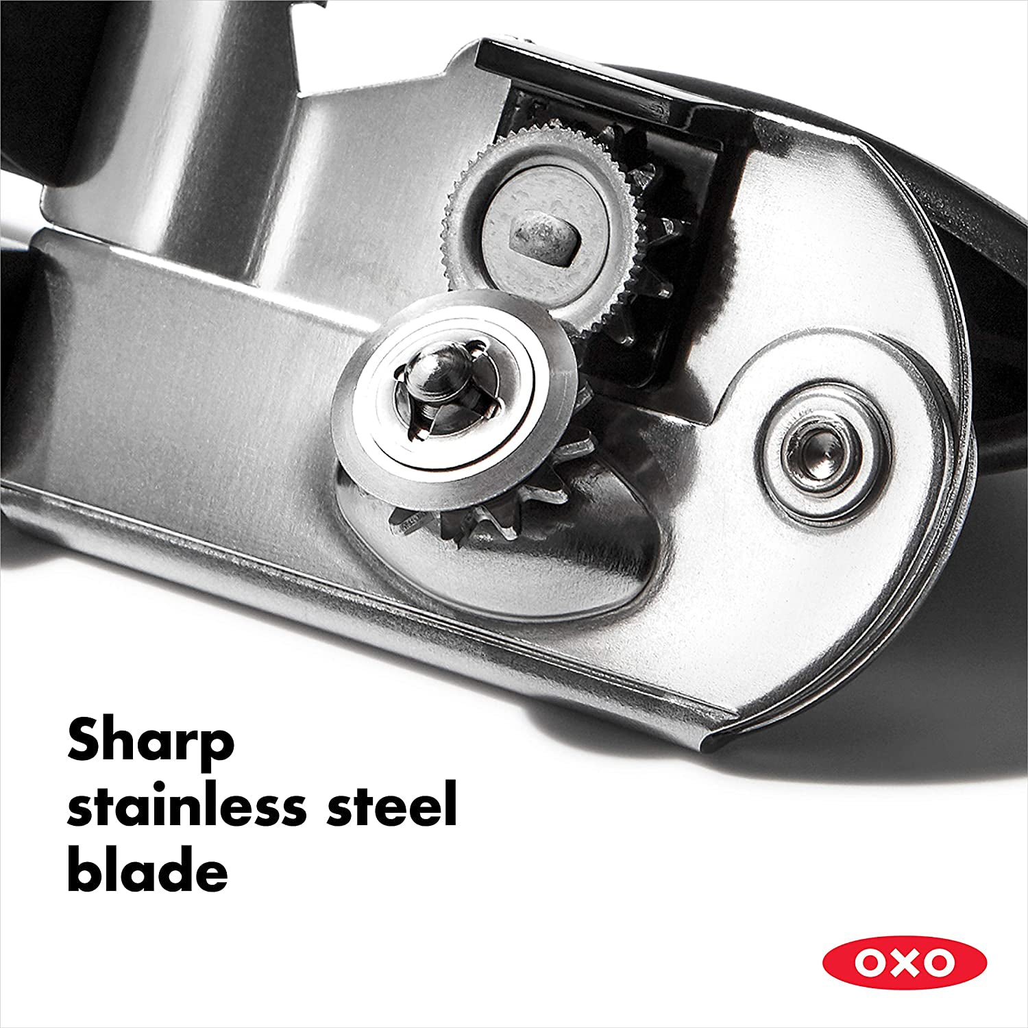 OXO Good Grips Soft Handled Stainless Steel Can Opener with Bottle Opener, Black