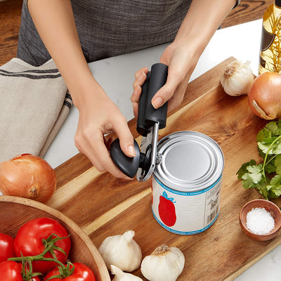 OXO Good Grips Soft Handled Stainless Steel Can Opener with Bottle Opener, Black