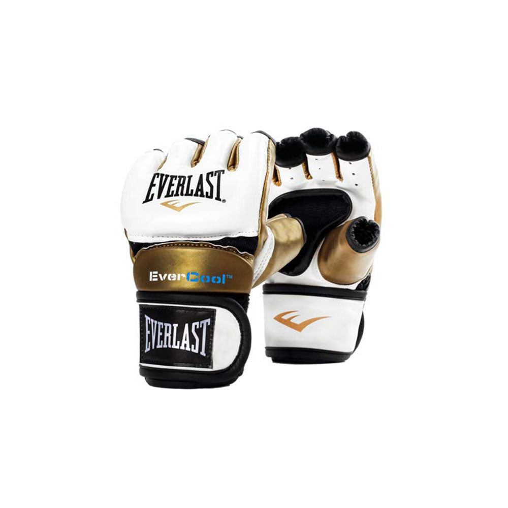 Everlast Everstrike S/M Women's Grappling Training Gloves, White and Gold (Used)