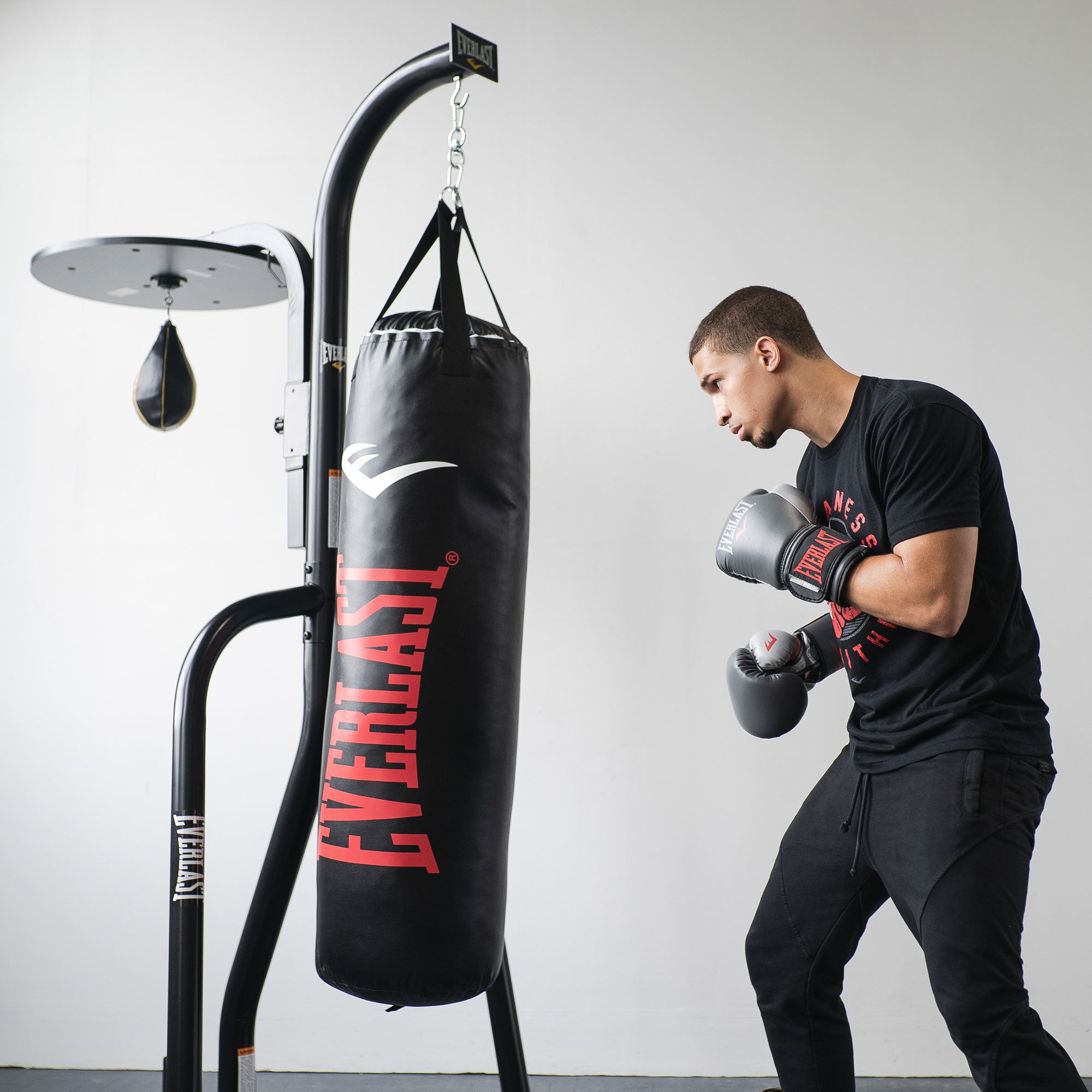 Everlast 2 Station Dual  Powder Coated Steel Heavy and Speed Bag Stand (Used) - VMInnovations