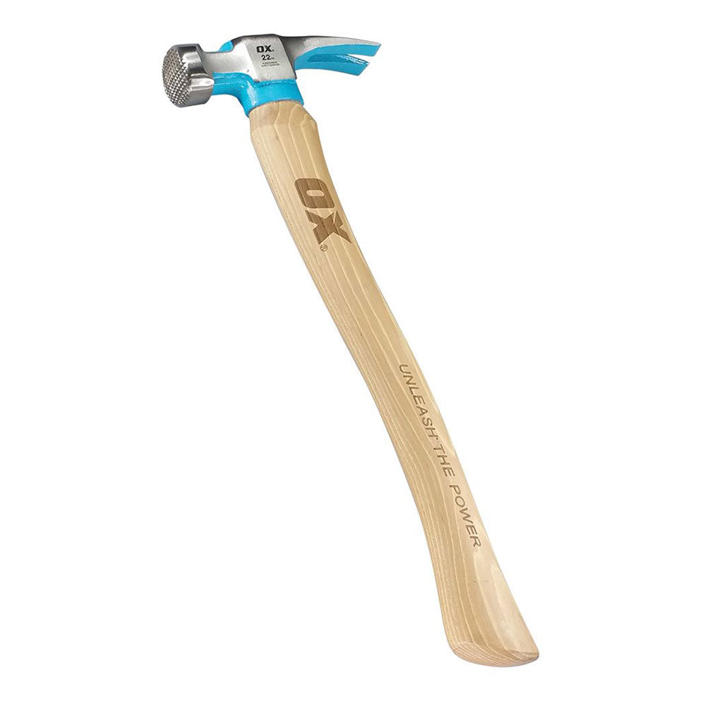 OX Tools 22 Ounce California Framing Hammer with Genuine Hickory Wooden Handle