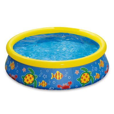 Summer Waves P1000515C167 5ft x 15in Inflatable Quick Set Pool w/ Ocean Print - VMInnovations
