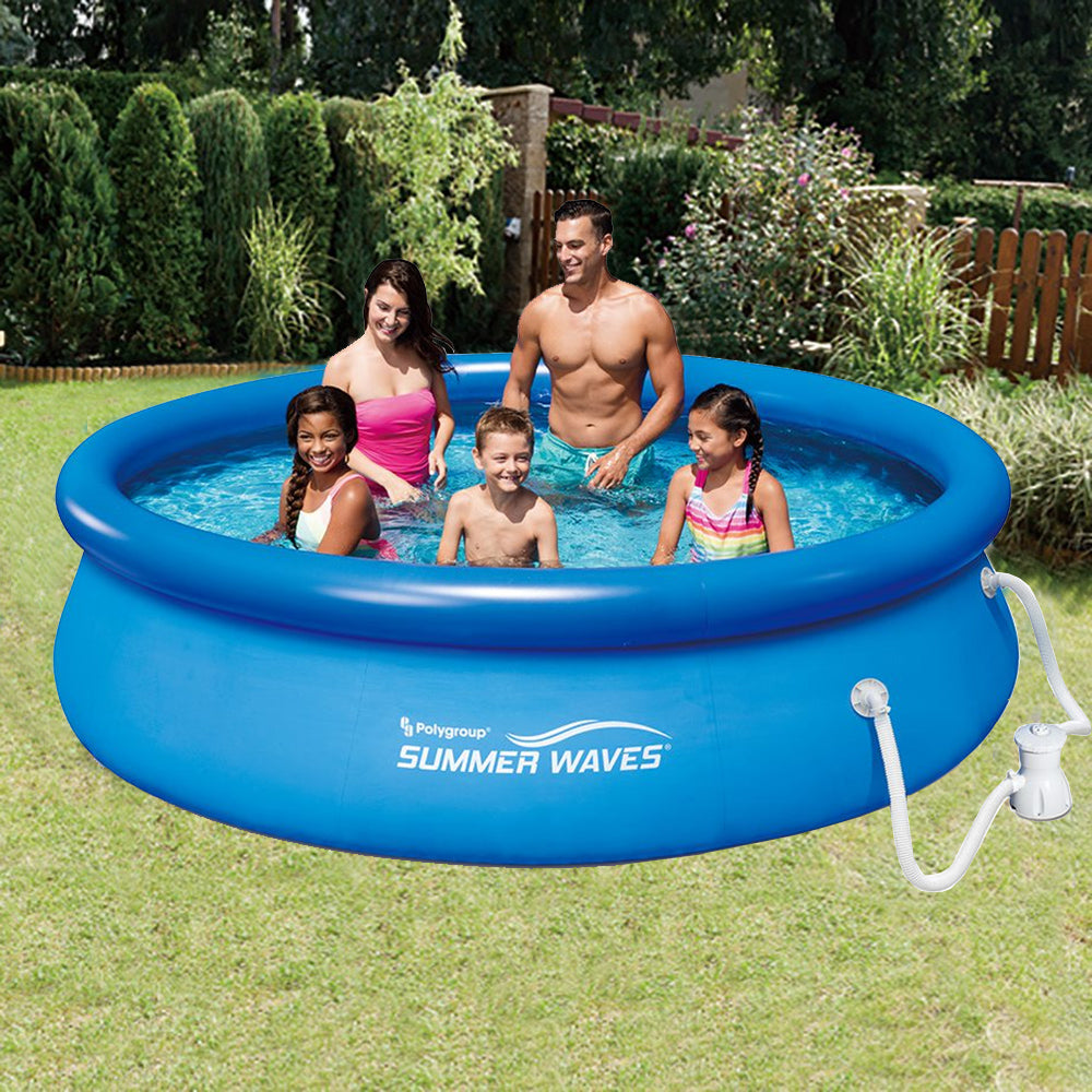 Summer Waves 10 Ft. Quick Set Inflatable Above Ground Pool w/Pump - Open Box