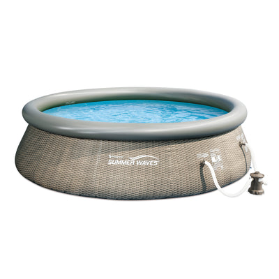 Summer Waves 14ft x 36in Above Ground Inflatable Outdoor Pool w/ Pump (Open Box) - VMInnovations