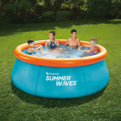 Summer Waves 8ft Wide Inflatable Quick Set Pool with 3D Goggles (Open Box)