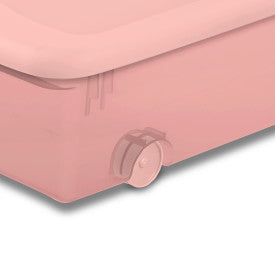 Sterilite 56 Qt Wheeled Under Bed Storage Container Plastic Bin, Blush, 4 Pack