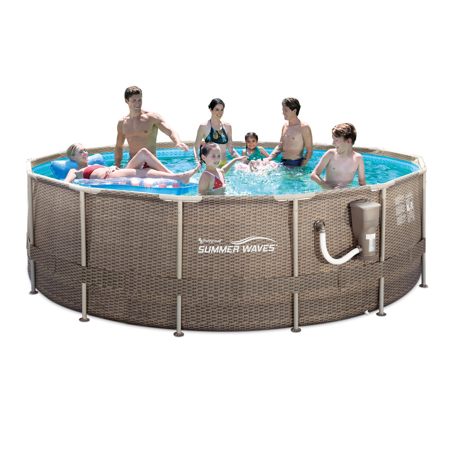 Summer Waves P20014482 14Ft x 48In Round Frame Above Ground Swimming Pool Set