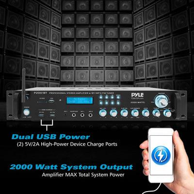 Pyle 2,000 Watt Bluetooth Home Theater Hybrid Amplifier Receiver (Open Box)