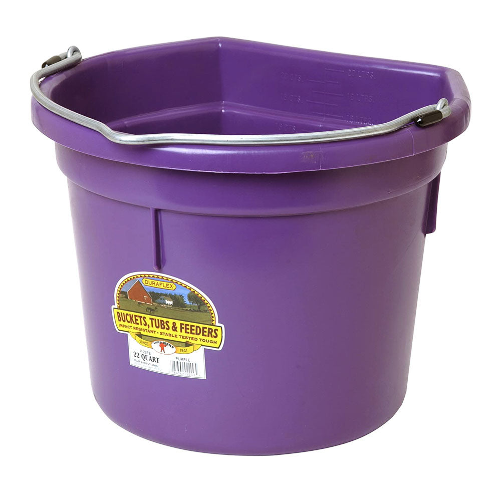 Little Giant All Purpose Heavy Duty Flat Back 22 Quart Plastic Bucket, Purple - VMInnovations