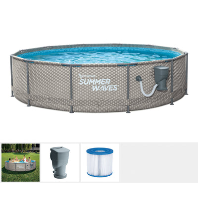 Summer Waves Active 12' x 33 In Above Ground Frame Pool Set with Pump (Open Box)