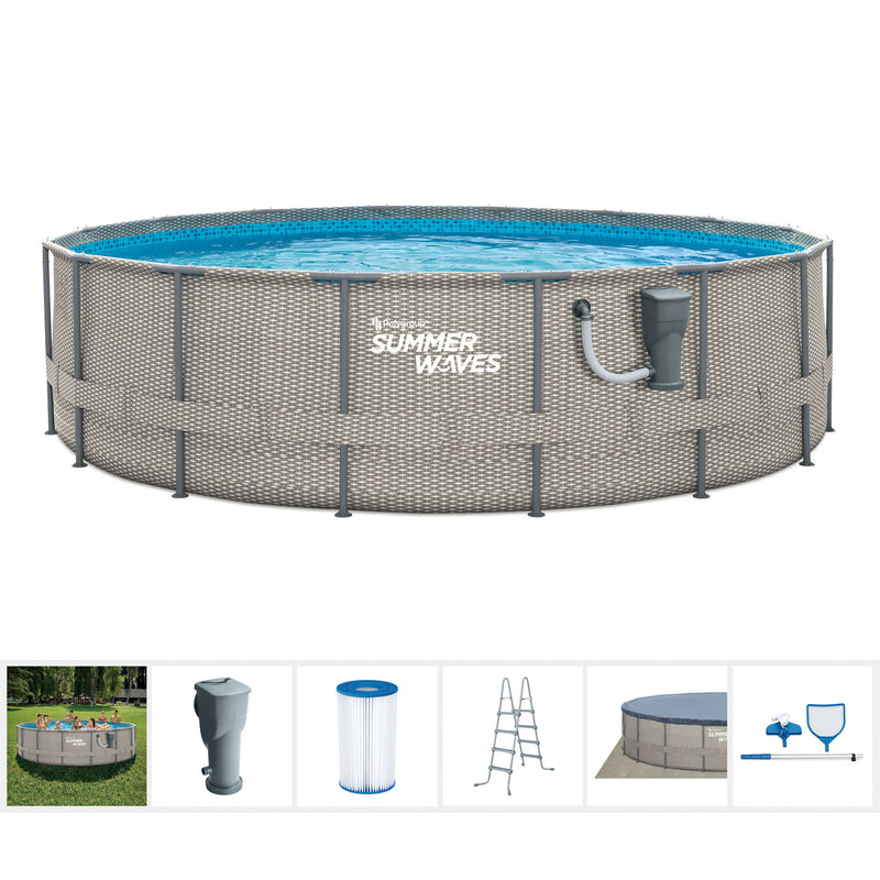 Summer Waves Active 16 Ftx48 In Above Ground Frame Pool Set w/ Pump (For Parts)