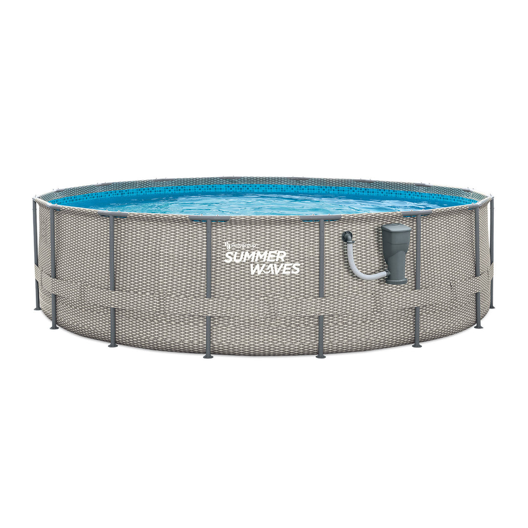 Summer Waves Active 16 Ft x 48 In Above Ground Frame Swimming Pool Set with Pump