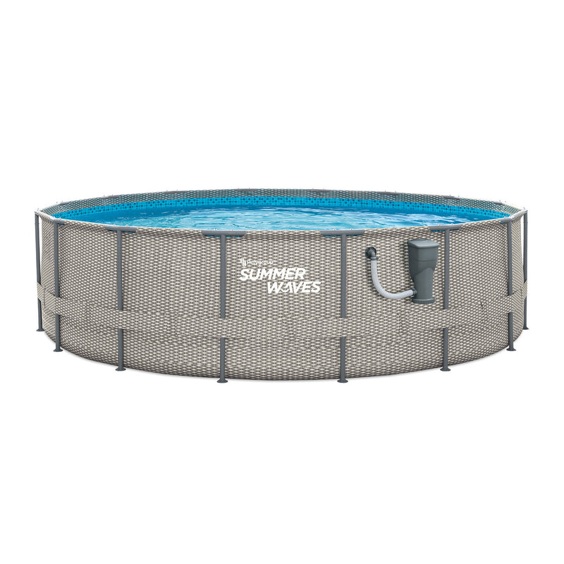 Summer Waves Active 16 Ft x 48 In Frame Swimming Pool Set with Pump (Used)