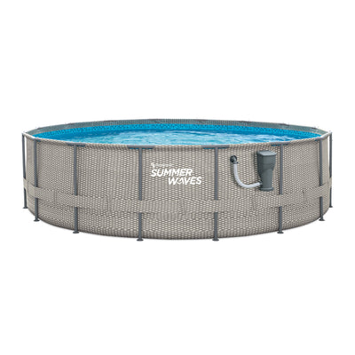 Summer Waves Active 16 Ft x 48 In Frame Swimming Pool Set with Pump (Used) - VMInnovations