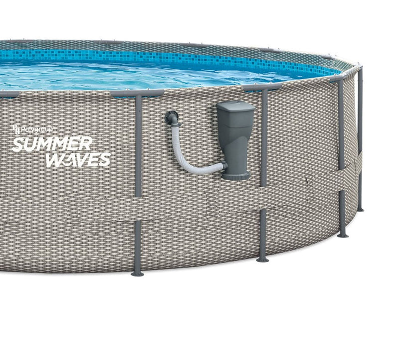 Summer Waves Active 16 Ft x 48 In Above Ground Frame Swimming Pool Set with Pump