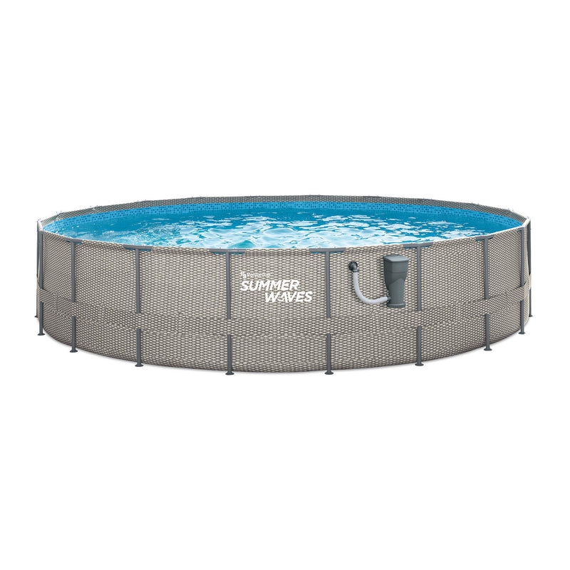 Summer Waves Active 20 Ft x 48 In Above Ground Frame Swimming Pool Set with Pump