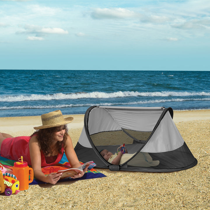 KidCo PeaPod Portable Pop Up Infant Toddler Baby Travel Bed, Midnight (Open Box)