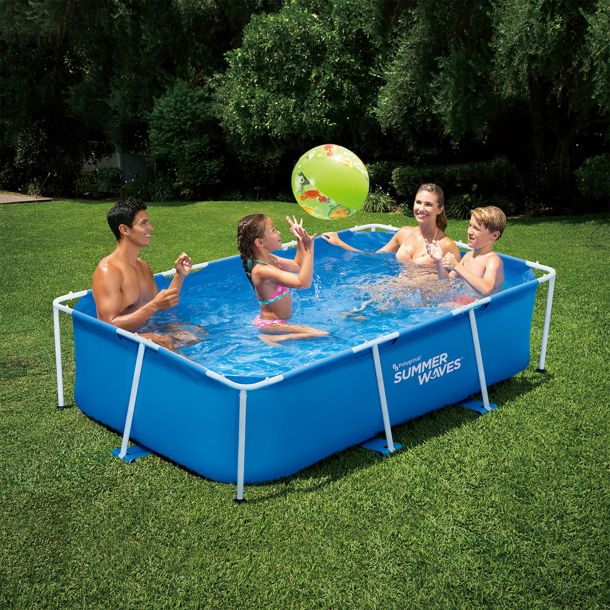 Summer Waves 8.5 x 5.25 Ft 26 In Deep Rectangular Metal Frame Pool (Open Box)