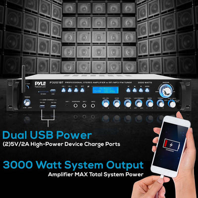 Pyle 3000 Watt Pro Home Audio Multi Channel Bluetooth Hybrid Amplifier Receiver - VMInnovations