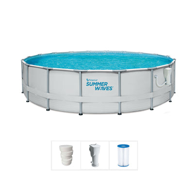 Summer Waves Elite 12ft Frame Swimming Pool & Qualco 5 Pound Chlorinating Tabs