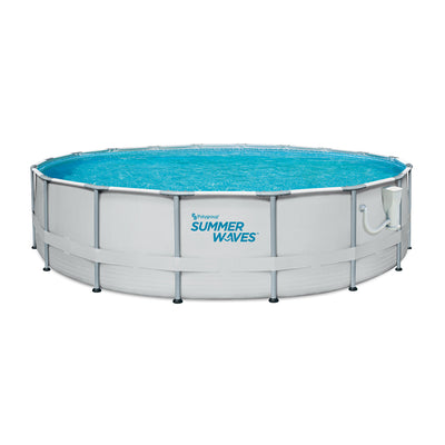 Summer Waves 12 Foot Metal Frame Above Ground Pool Set Kit with Filter Pump