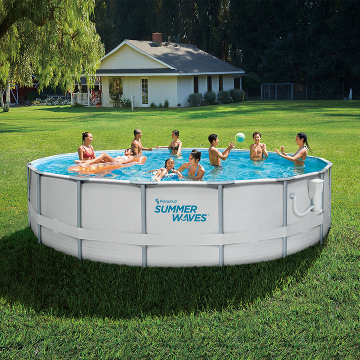 Summer Waves Elite 18ft x 48in Metal Frame Pool Set w/ Filter Pump (Open Box)