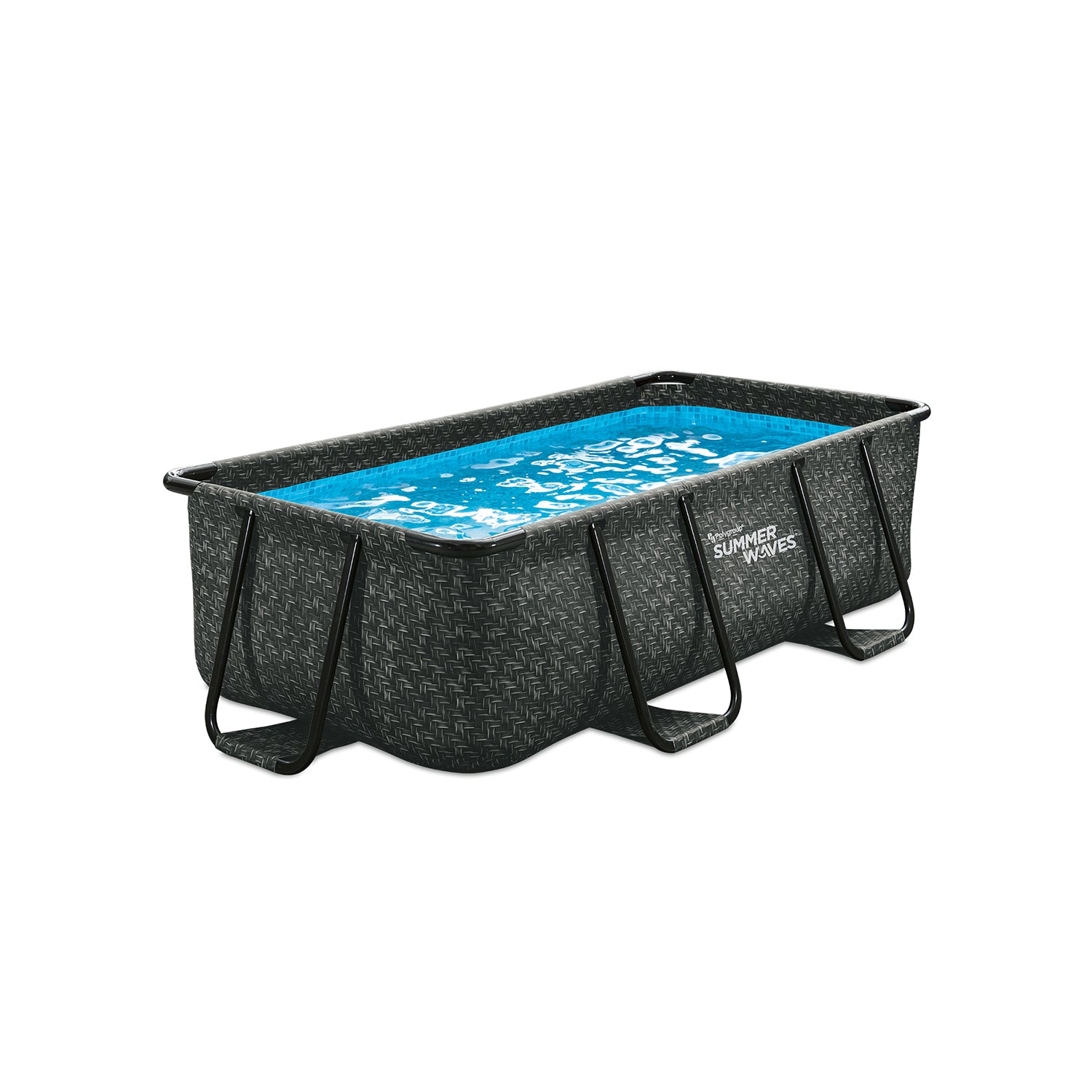 Summer Waves 10ft Dark Herringbone Frame Pool & Qualco 5 Pound Chlorinating Tabs