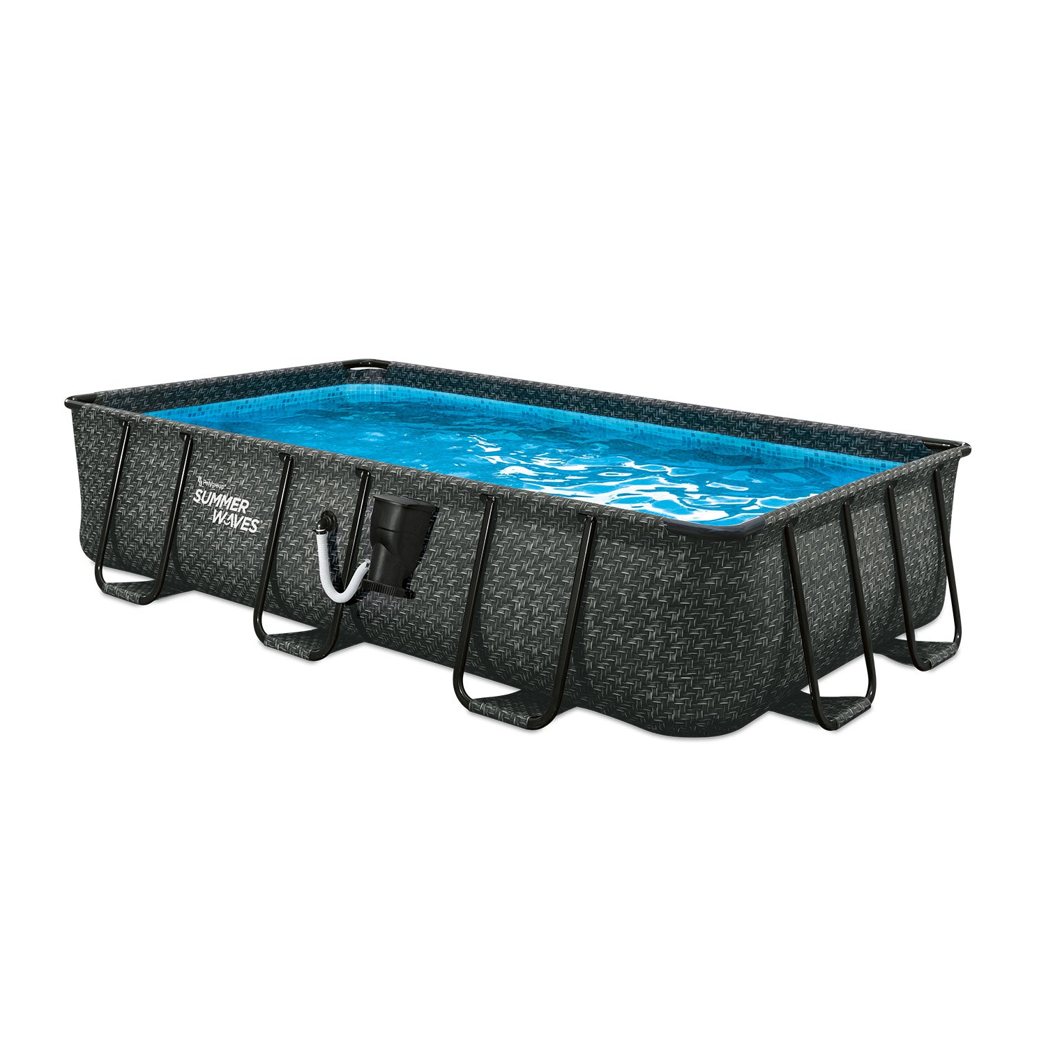 Summer Waves 13ft x 7ft Rectangle Frame Pool & Qualco 5 Pound Chlorinating Tabs