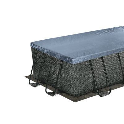 Summer Waves 16ft Long Dark Herringbone Elite Frame Outdoor Pool (Damaged) - VMInnovations