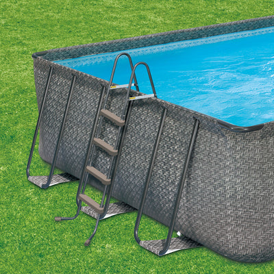 Summer Waves 24ft x 12ft x 52in Rectangle Above Ground Frame Swimming Pool Set