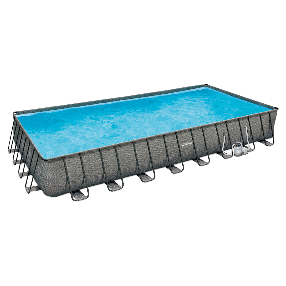 Summer Waves 32ft x 16ft x 52in Rectangle Frame Above Ground Swimming Pool Set - VMInnovations